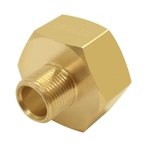 Uenede adapter uses with gaskets or thread tape for better seal