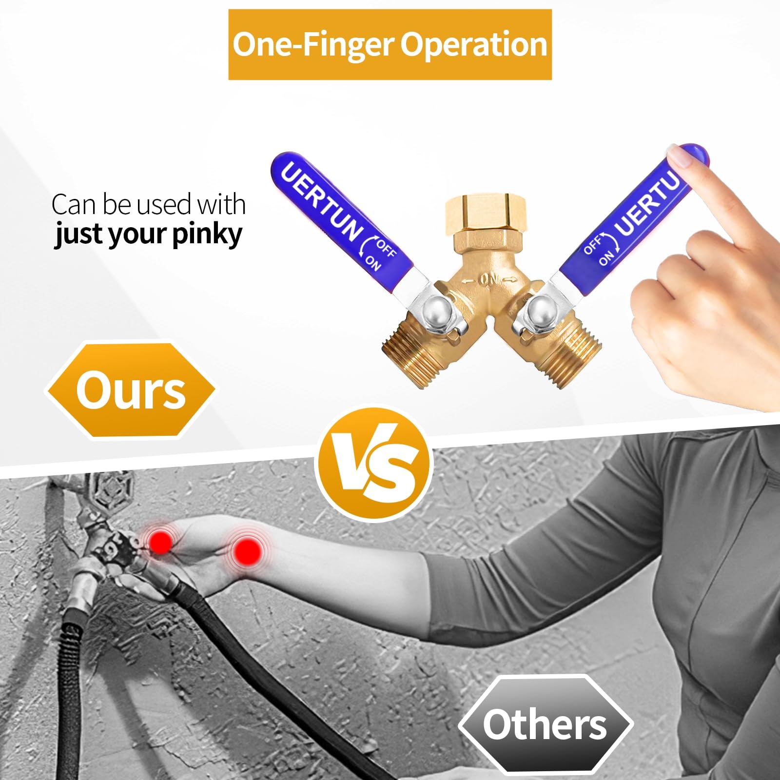 UERTUN 2 Way Splitter features a leak-proof connection with precision threads and seals.