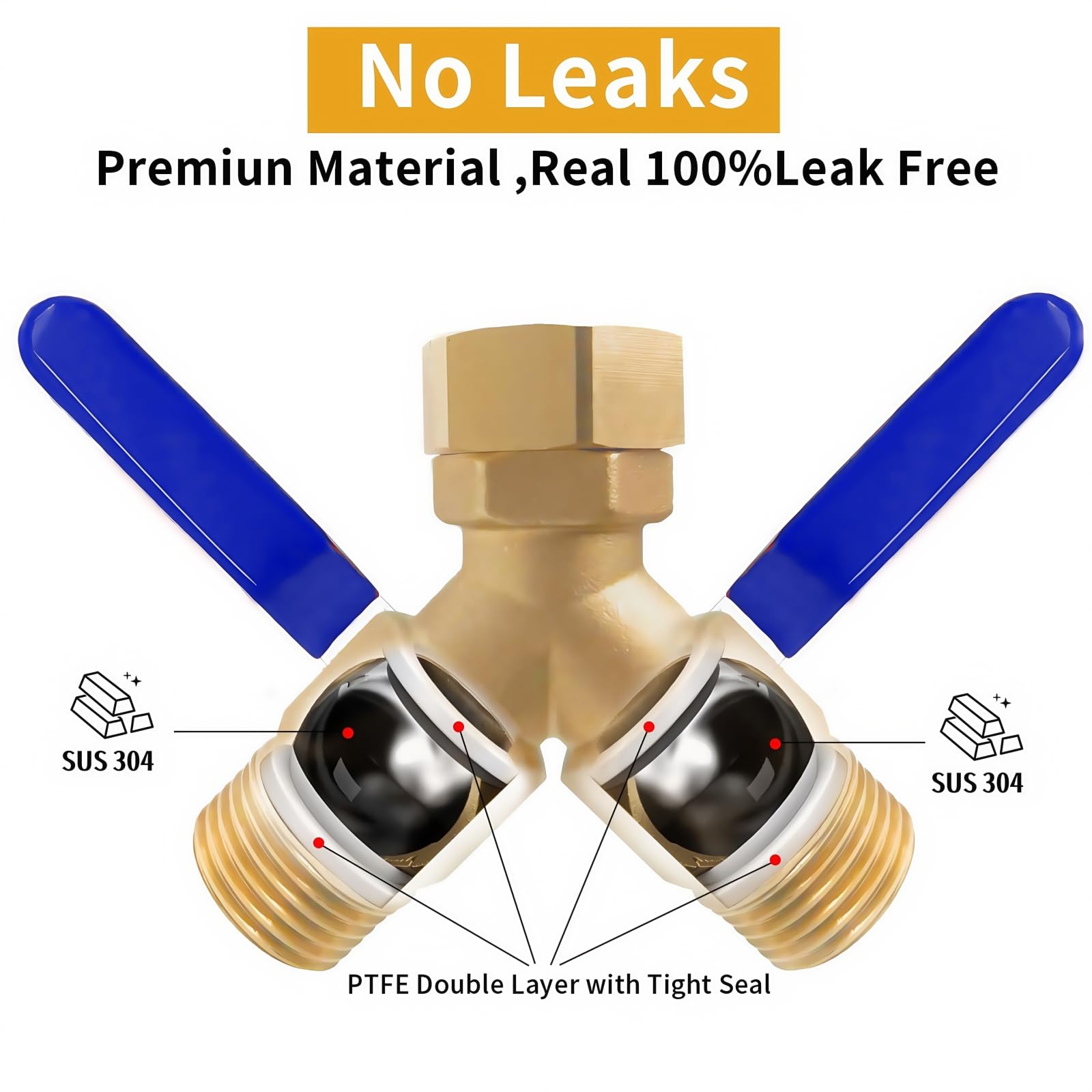 UERTUN universal-fit splitter works with standard 3/4 GHT faucets for versatility.