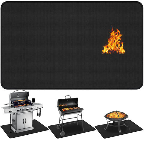 Uewpv grill mat 60x40 under the grill protects decks from heat and stains