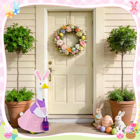 Ueyben Easter Bunny Goose Outfit dress-on-goose eases seasonal setup and decor.
