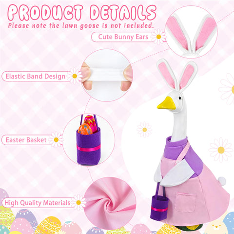 Ueyben Easter Bunny Goose Outfit porch goose lends cheerful spring vibes outdoors.