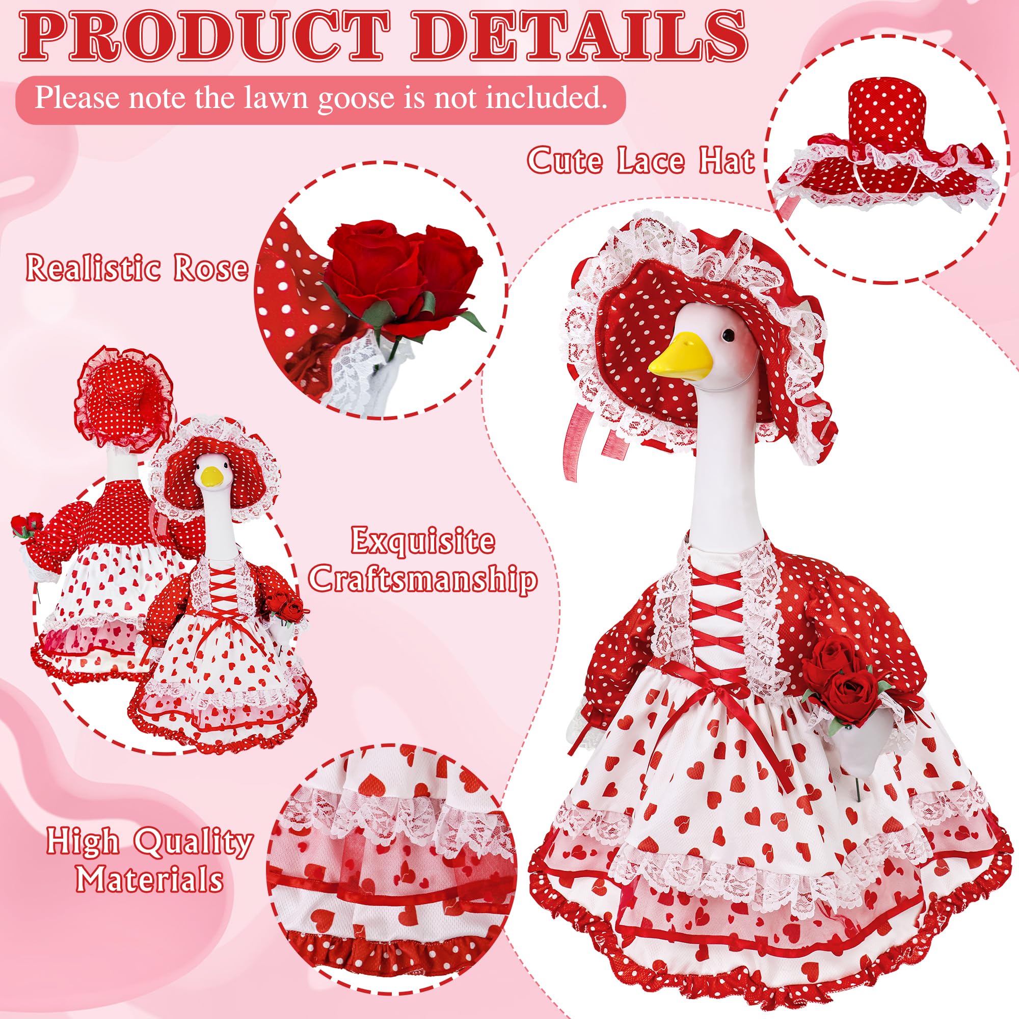 Ueyben goose outfit close-up dress with heart pattern for romantic look