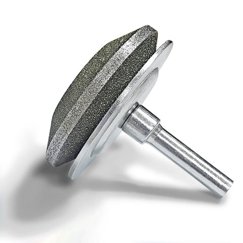 UF-SHARP Diamond lawn mower blade sharpener 120 grit sharpens edges for longer blade life.