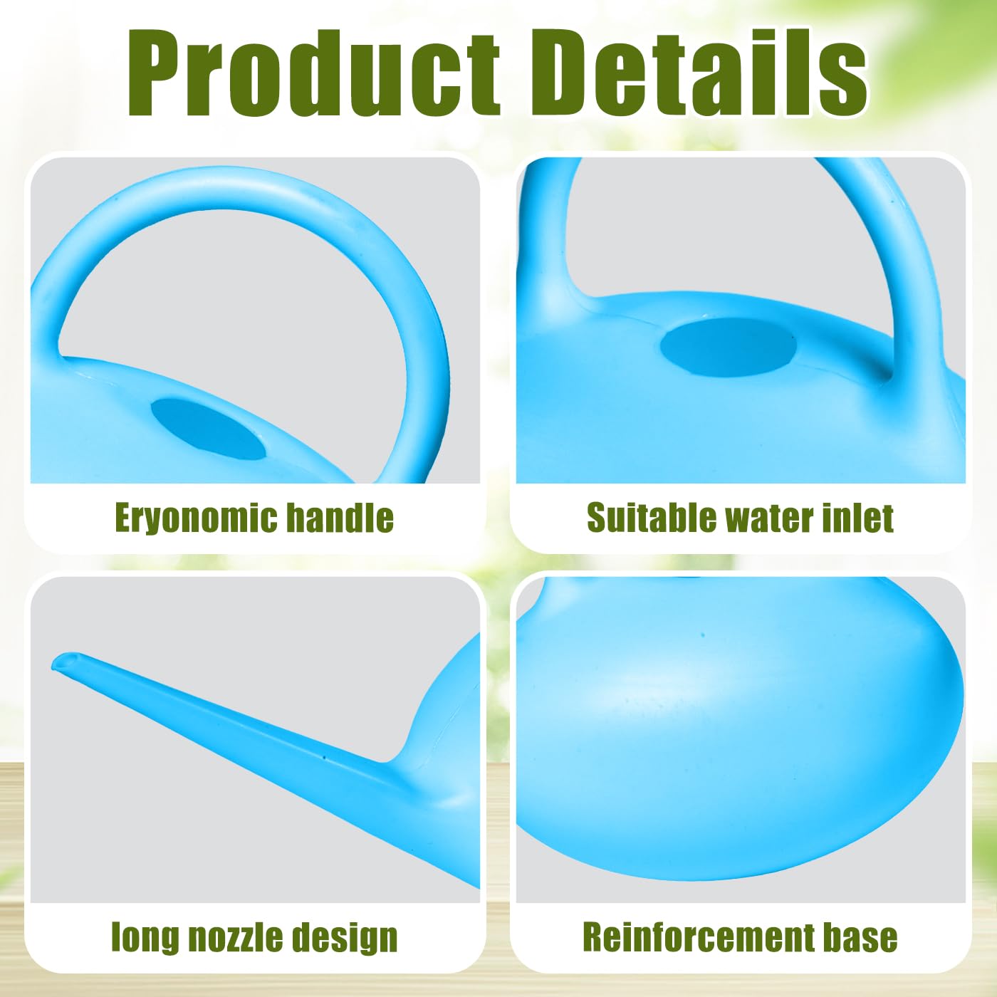 UFANME long stem spout enables controlled, gentle water flow for delicate plants.
