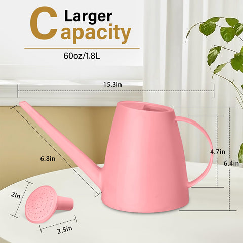 UFANME pink watering can long spout for controlled water flow