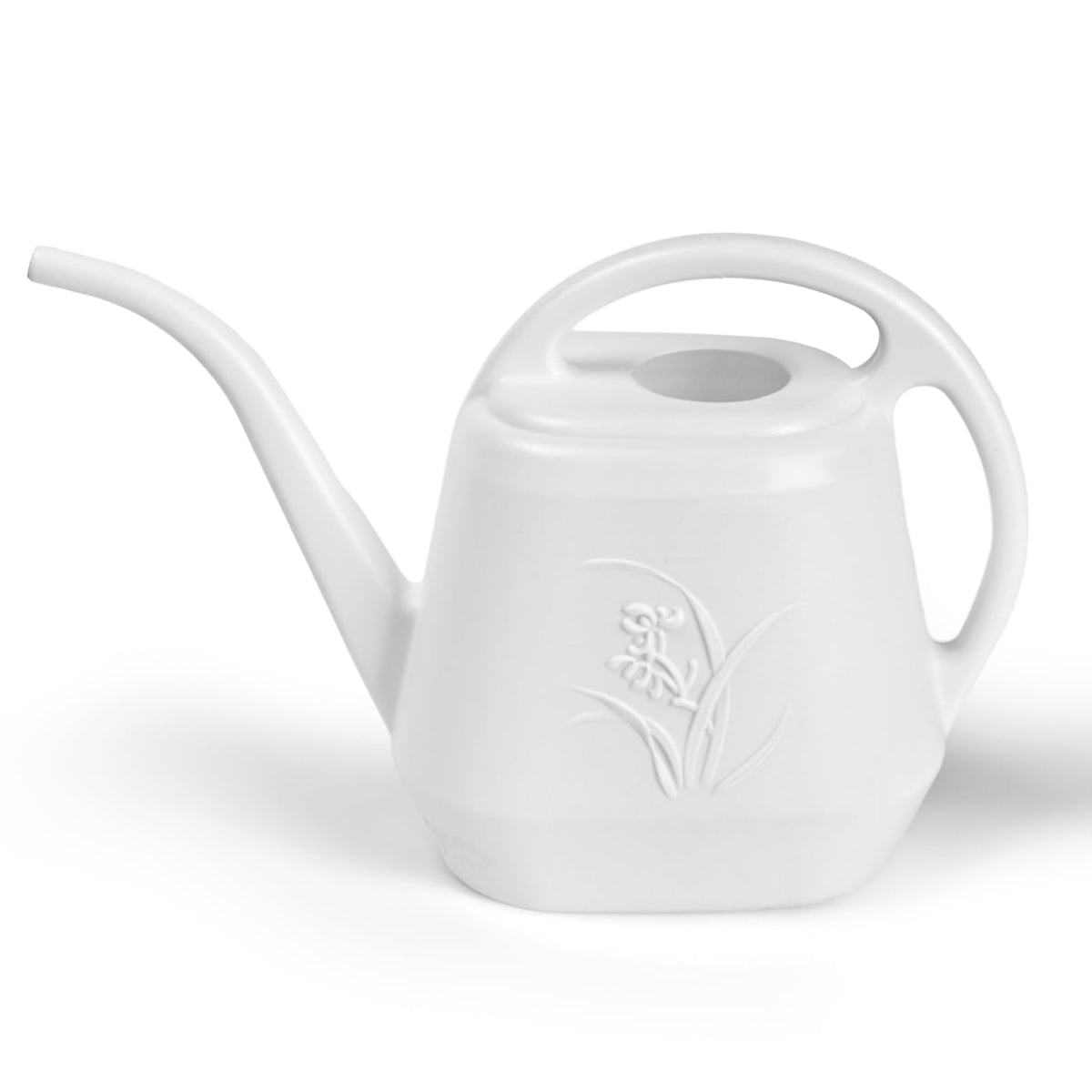 UFANME half-gallon white plant watering can ready for indoor use