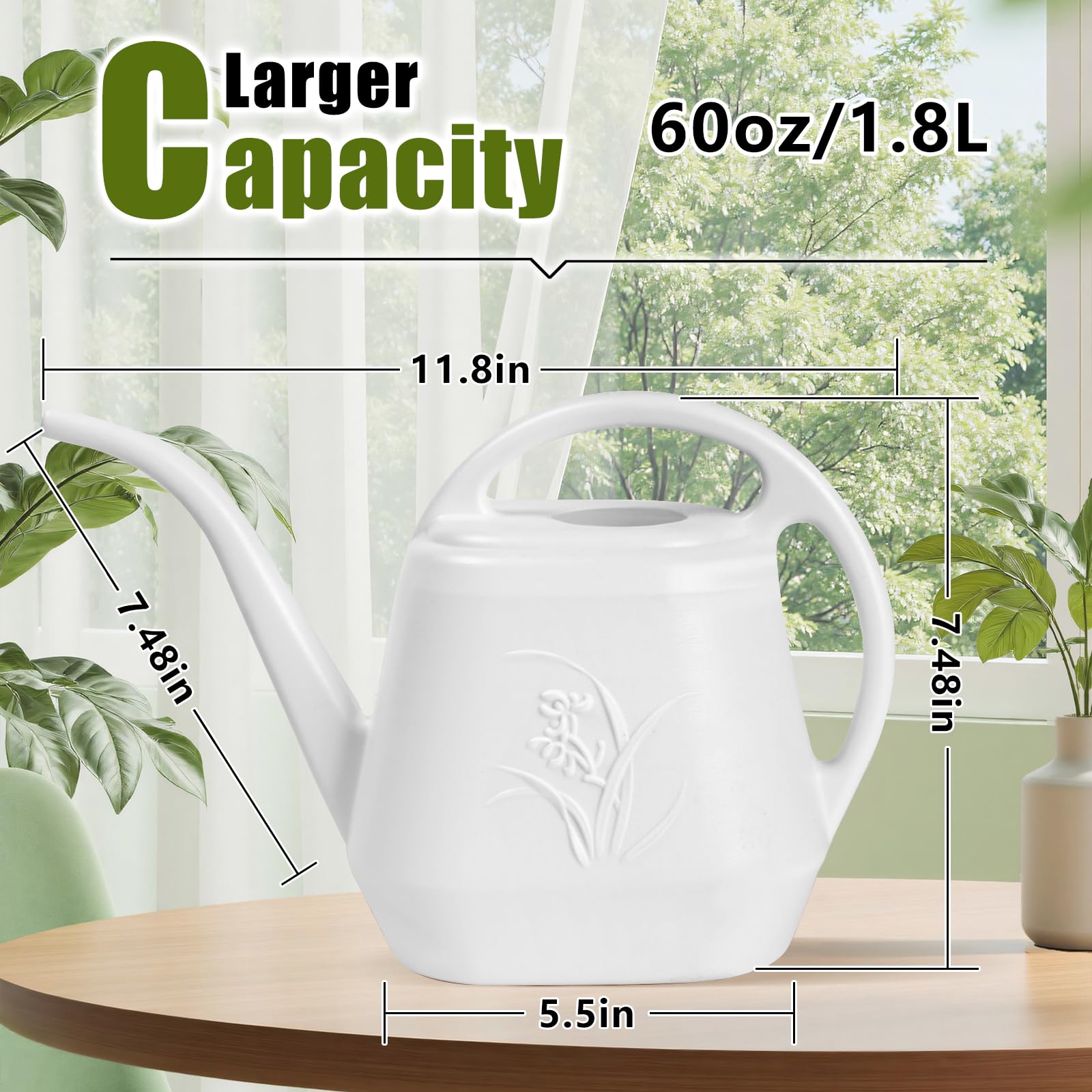 White UFANME can with top handle for comfortable, controlled pouring