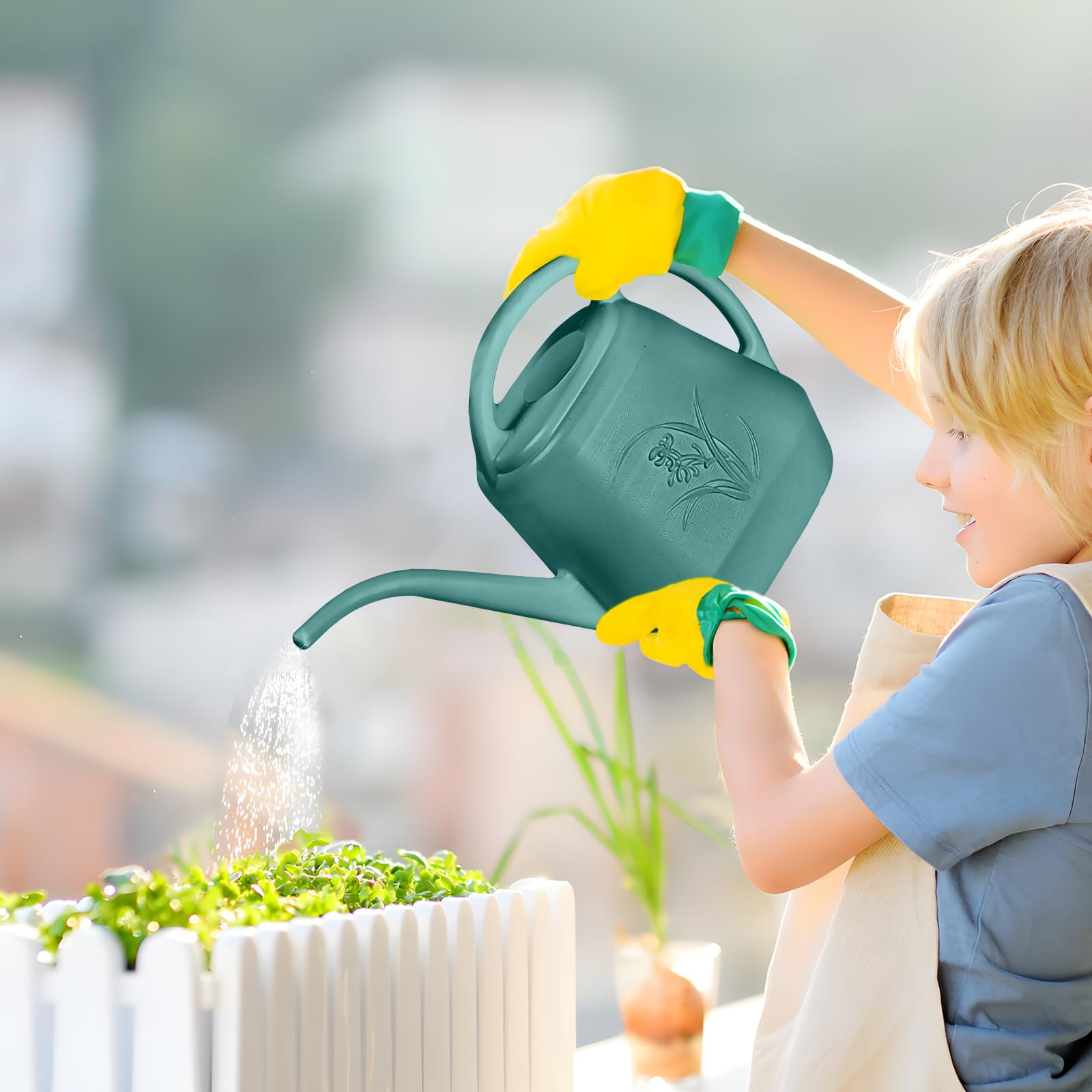 UFANME plastic watering can green durable construction for everyday gardening