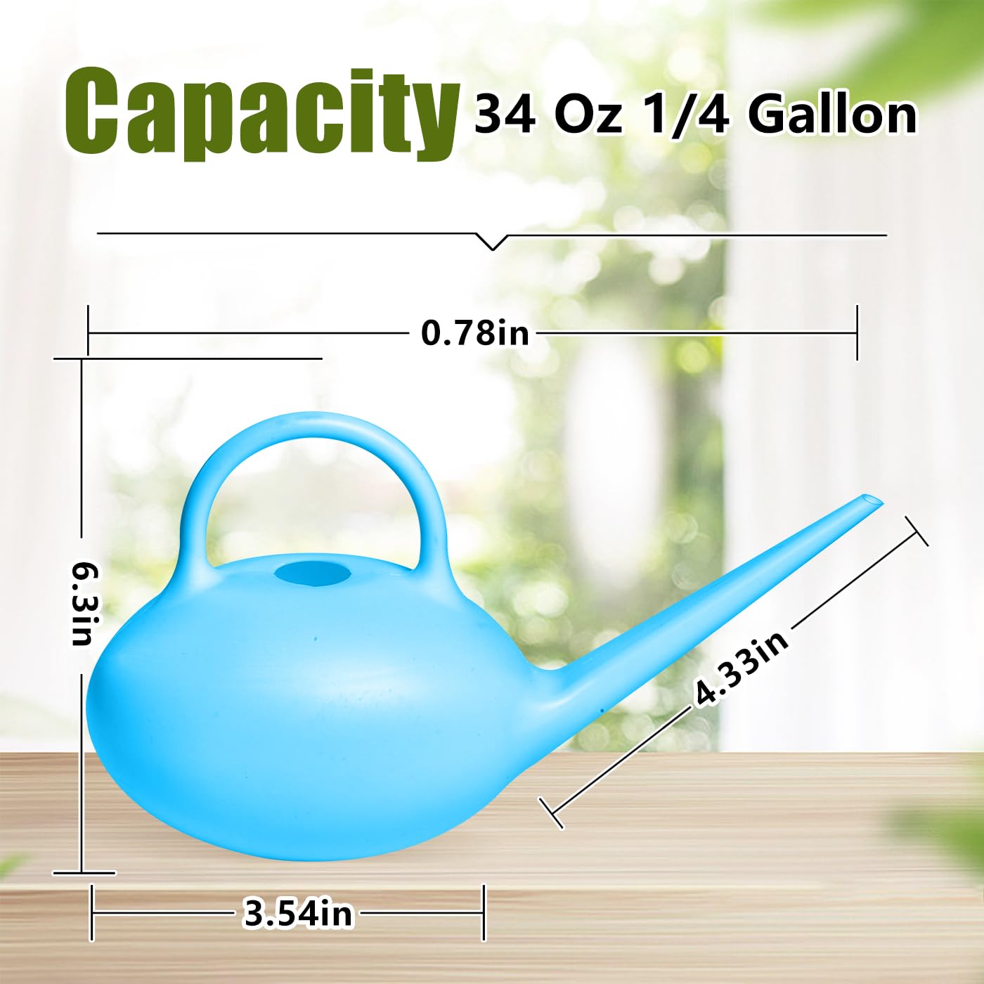 UFANME blue can highlights comfortable handle for easy grip while watering.