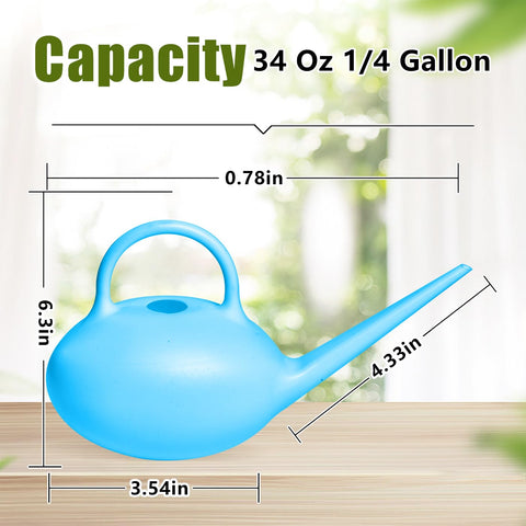 UFANME blue can highlights comfortable handle for easy grip while watering.