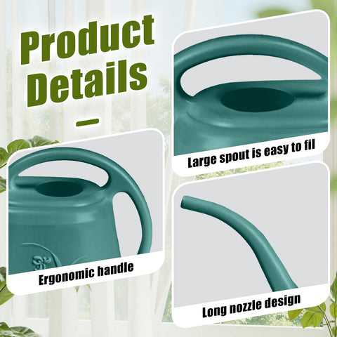 UFANME watering can long spout delivers precise flow to potted plants.