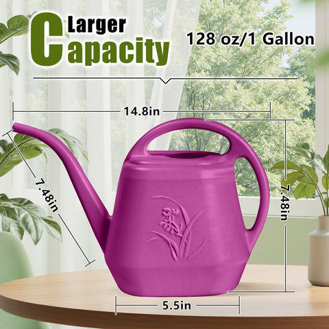 UFANME Rose Red watering can, top view, easy to fill and pour.