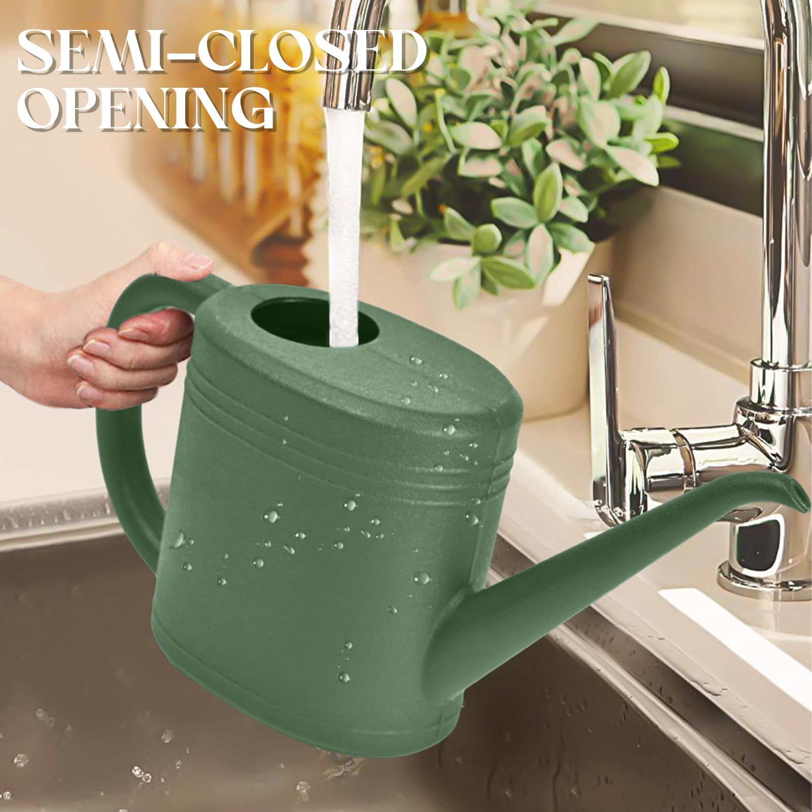 UFANME watering can splash-free-flow green helps steady irrigation