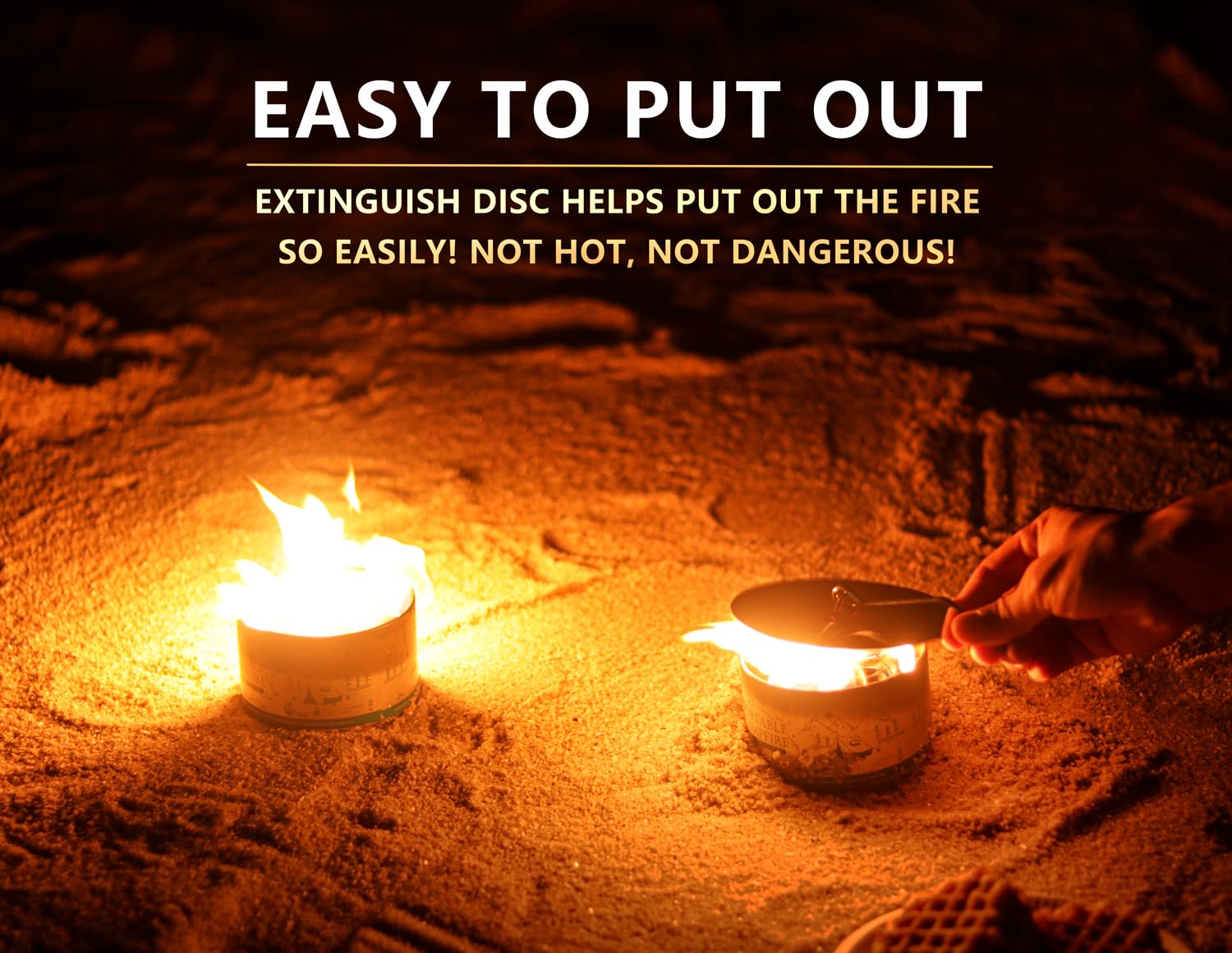 UFelice long-burn campfire offering 3-5 hours of continuous warmth on an evening out.