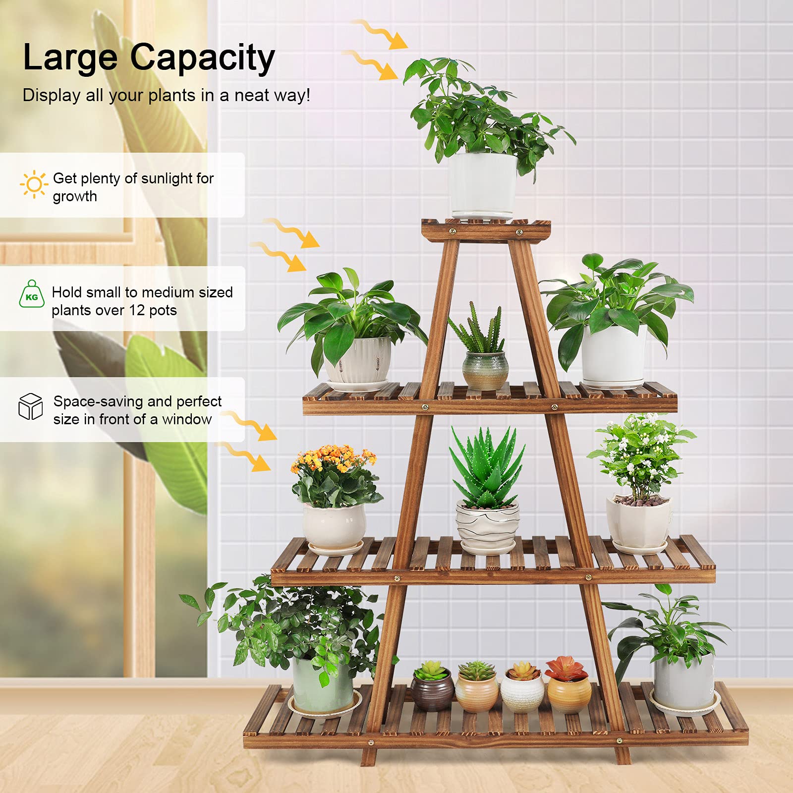 Ufine plant display set up indoors and outdoors on different surfaces