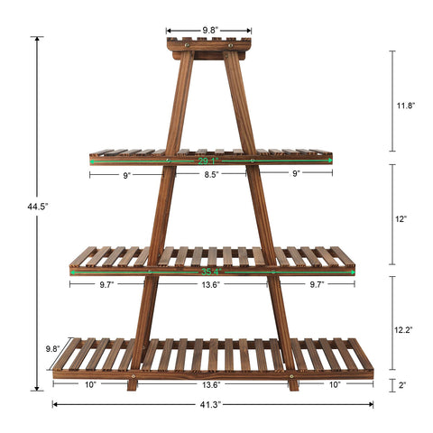 Beveled feet and ground contact provide stable support for the stand