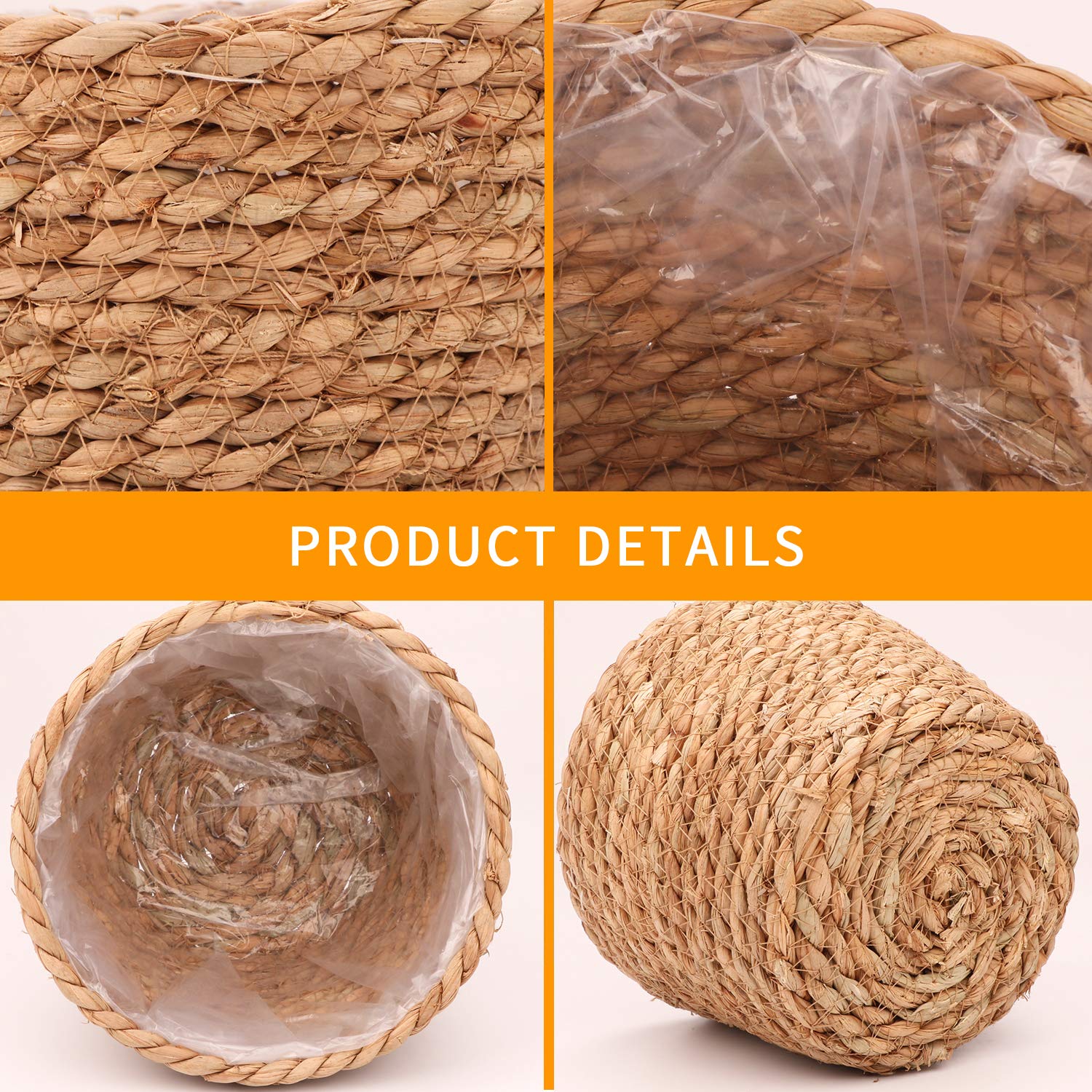 Ufrount Seagrass Planter Basket natural weave adds rustic charm to any space