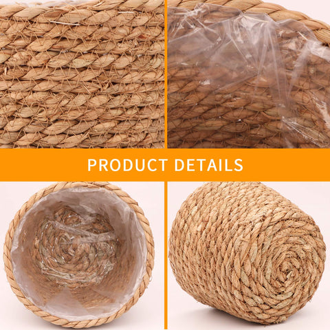 Ufrount Seagrass Planter Basket natural weave adds rustic charm to any space