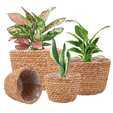Ufrount Seagrass Planter Basket set for indoor and outdoor use enhances natural decor