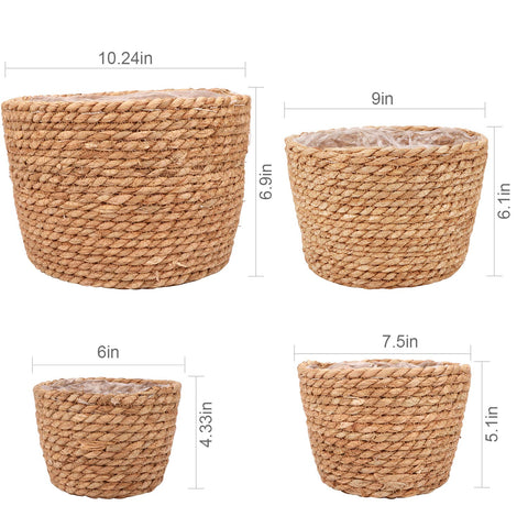 Ufrount Seagrass Planter Basket with waterproof lining supports real and faux plants