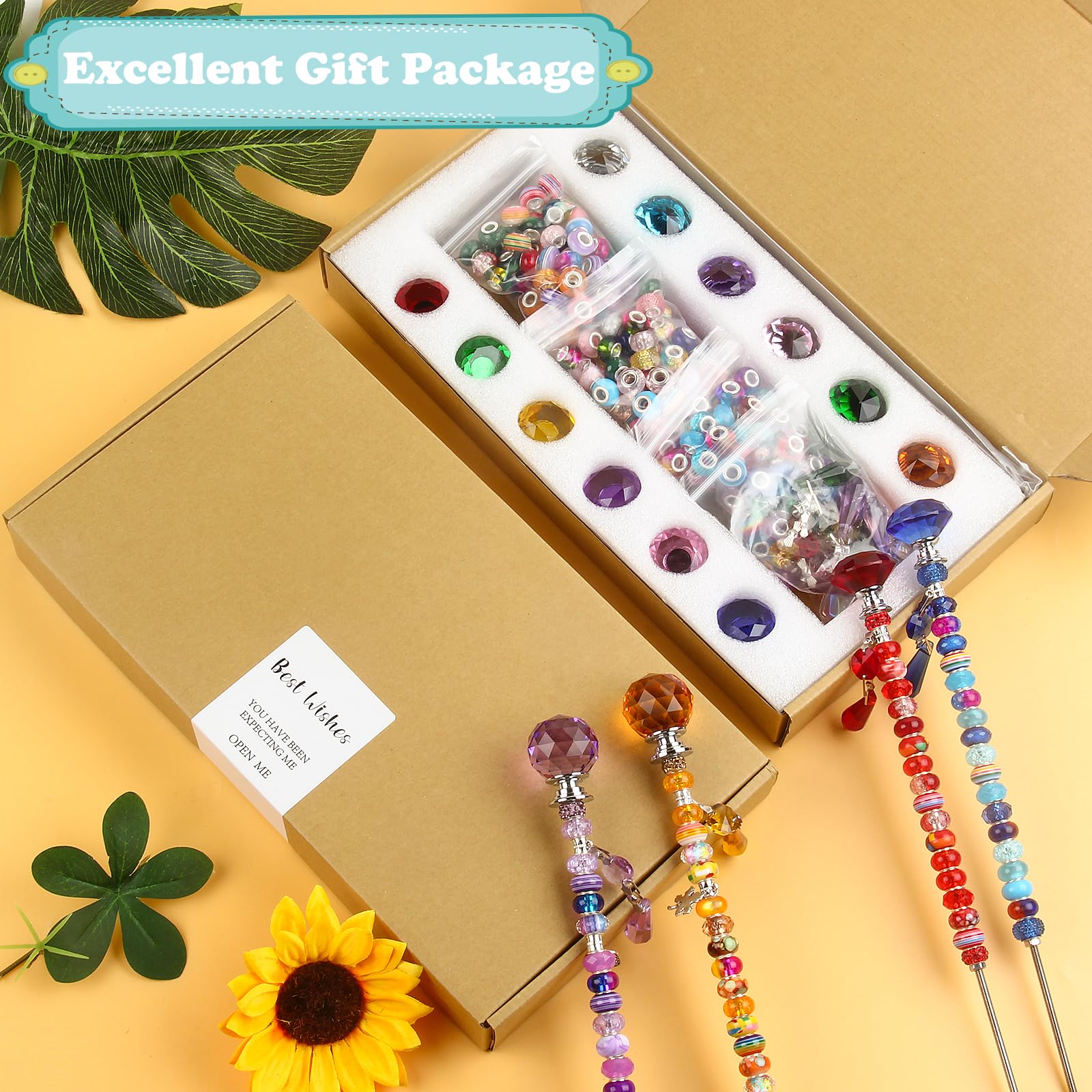 UFU bright color beads and charms add vibrant garden accents.