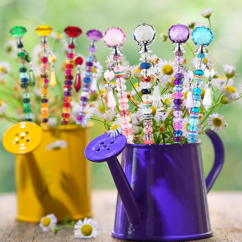 UFU crystal pendants sparkle in sunlight, elevating any DIY garden stake