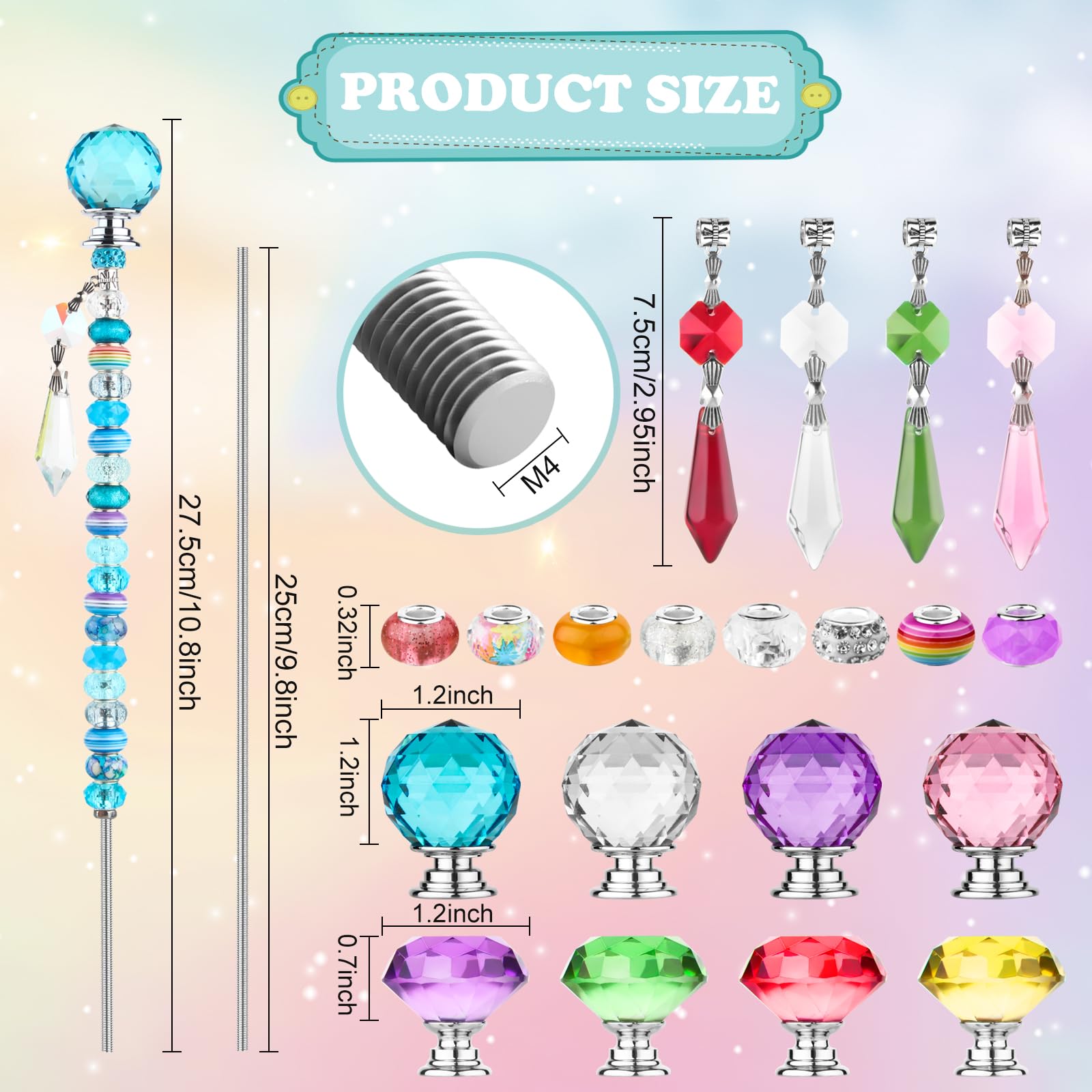 UFU crystal stopper tops add sparkle to each wand for eye-catching plant displays