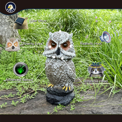 Ugold owl motion-detection head with sensor tracks movement at dusk