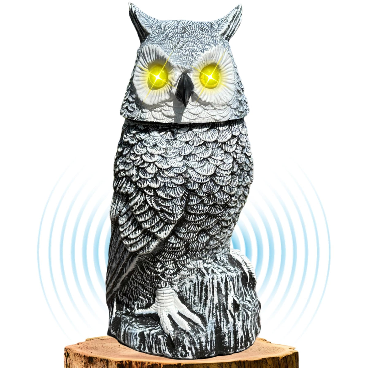 Ugold Snow Owl glowing eyes brighten your garden at dusk.