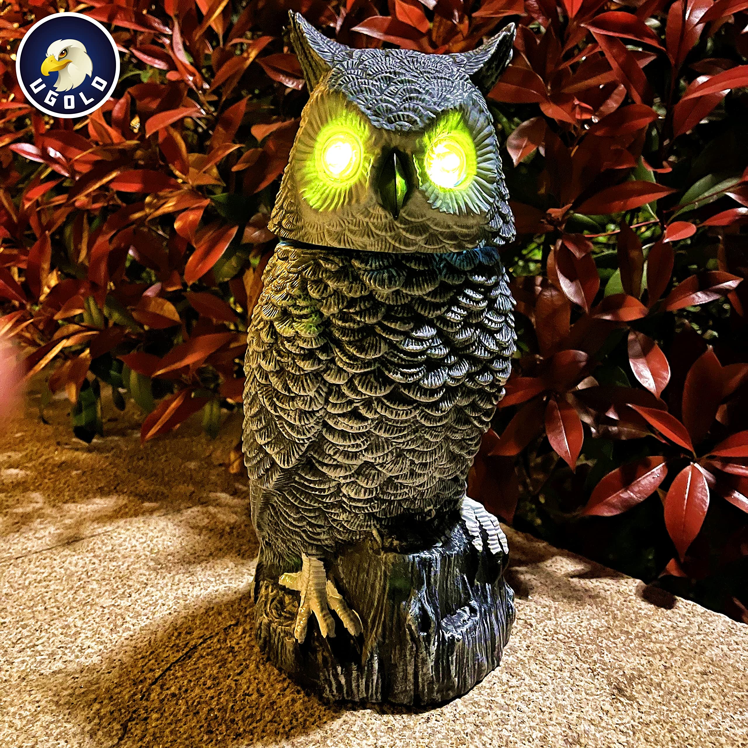 Ugold Snow Owl size 37.5 cm by 14 cm for versatile display.