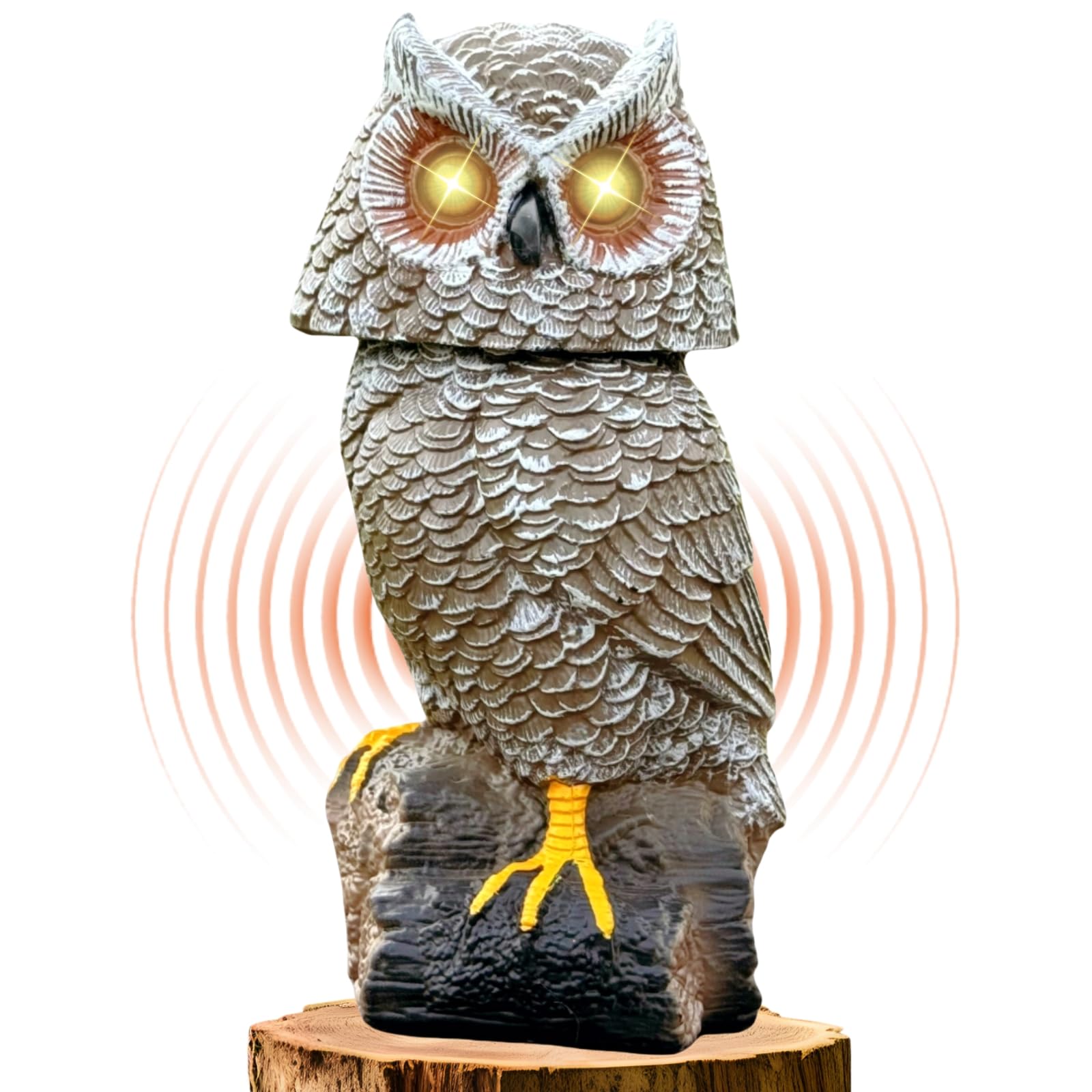 Ugold solar owl back panel charges to power daytime and night-time lighting