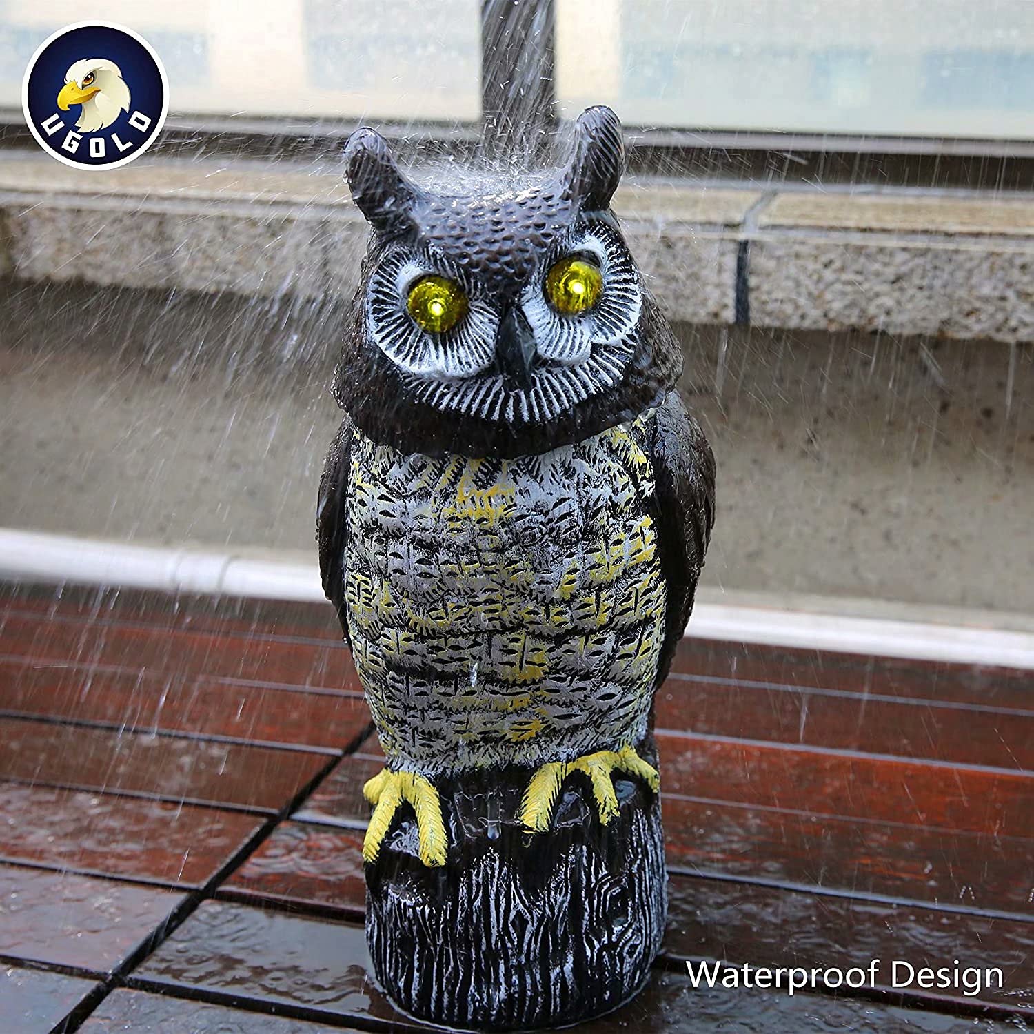 Ugold solar owl bright eyes light up evenings and draw attention.