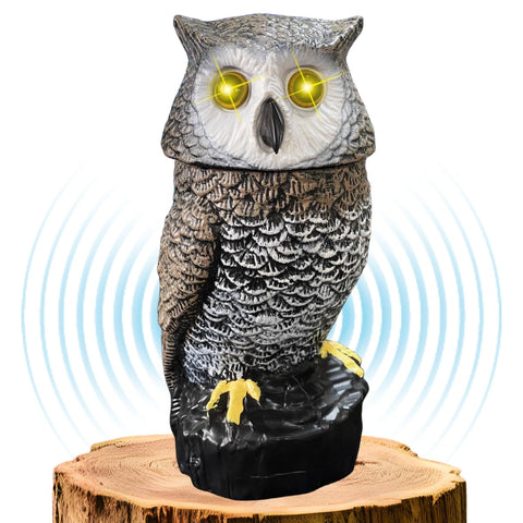 Ugold solar-owl front view for outdoor charm and sun-powered lighting
