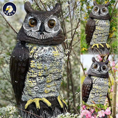 Ugold solar owl hand-painted finish enhances decor for indoor or outdoor spaces.