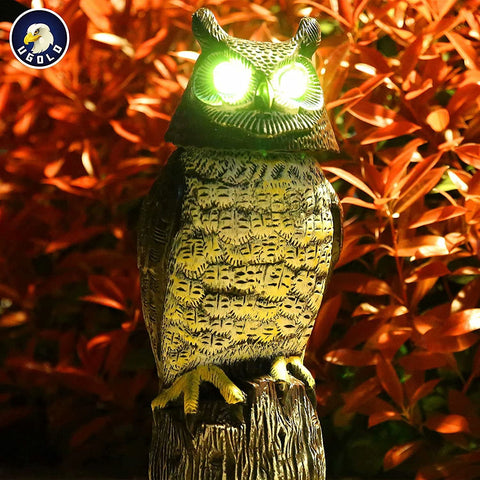 Ugold solar owl rotating head adds lifelike charm to patios.