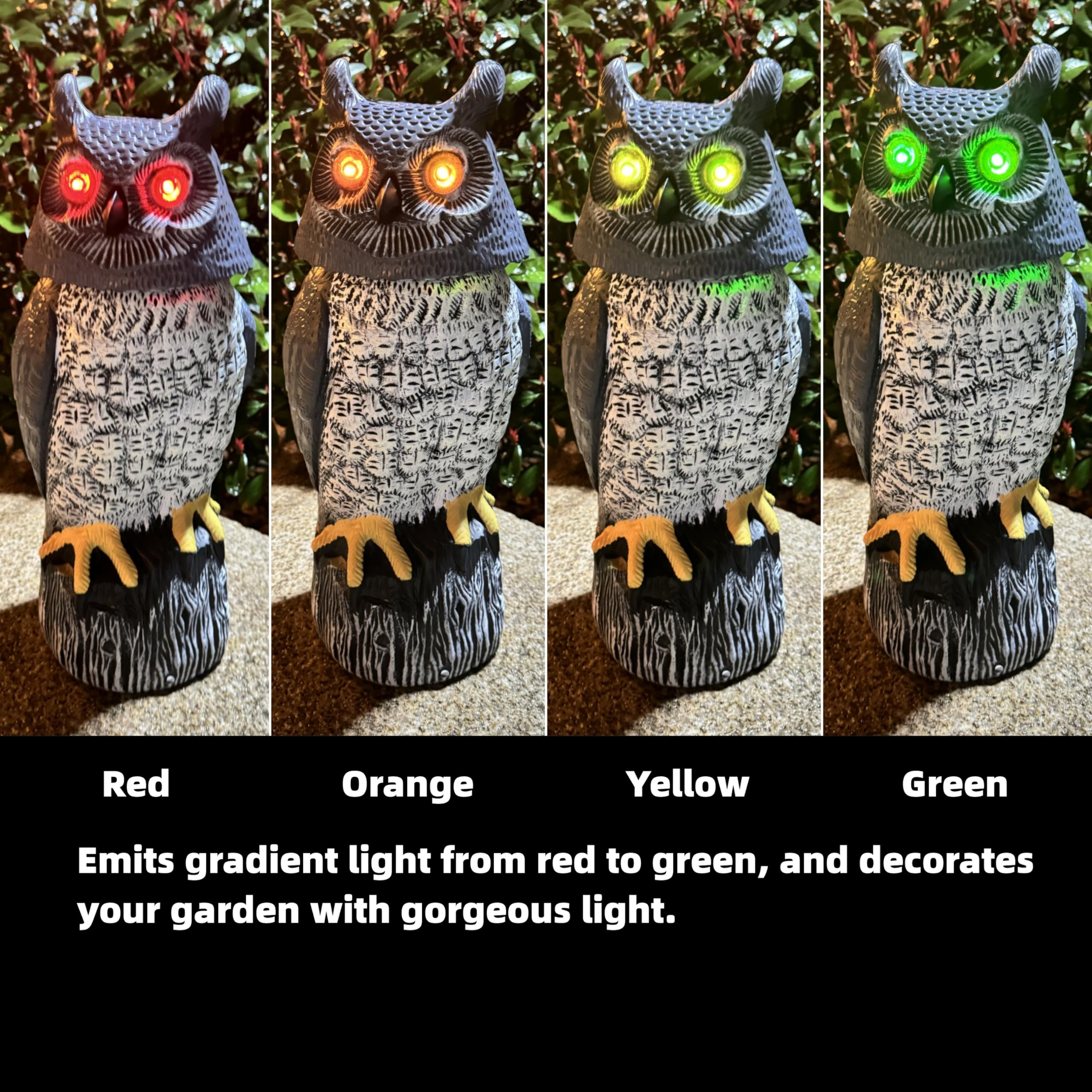 Ugold solar owl in silent mode for quiet evening decoration