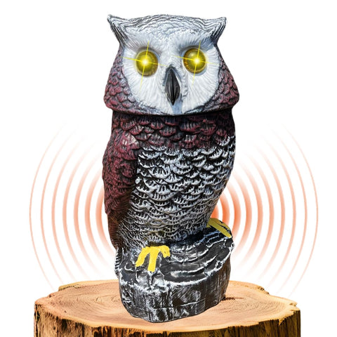 Ugold solar-powered garden owl back panel powers motion features