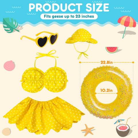 UGRASEA porch goose outfit swim hat provides sunny, playful flair for yard decorations.