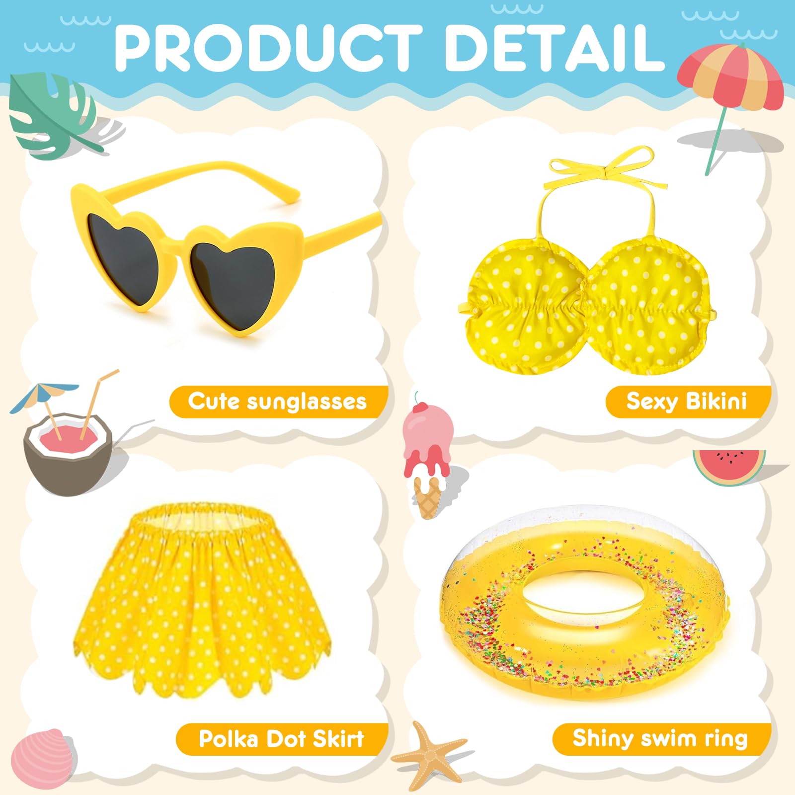 UGRASEA porch goose outfit swim sunglasses give charming, beachy vibe for outdoor displays.