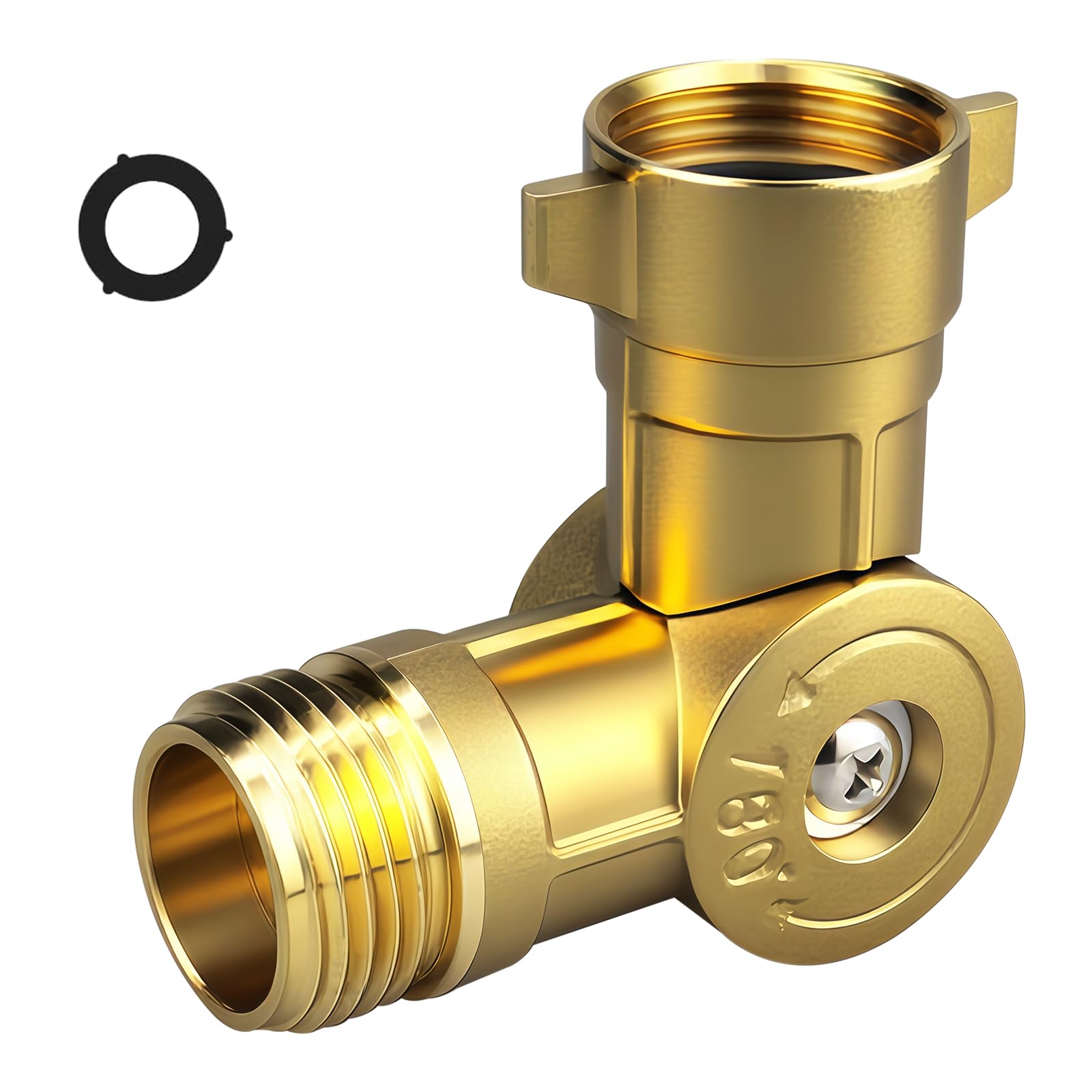 UHARBOUR 180-degree swivel hose connector enabling smooth rotation for tangle-free watering.