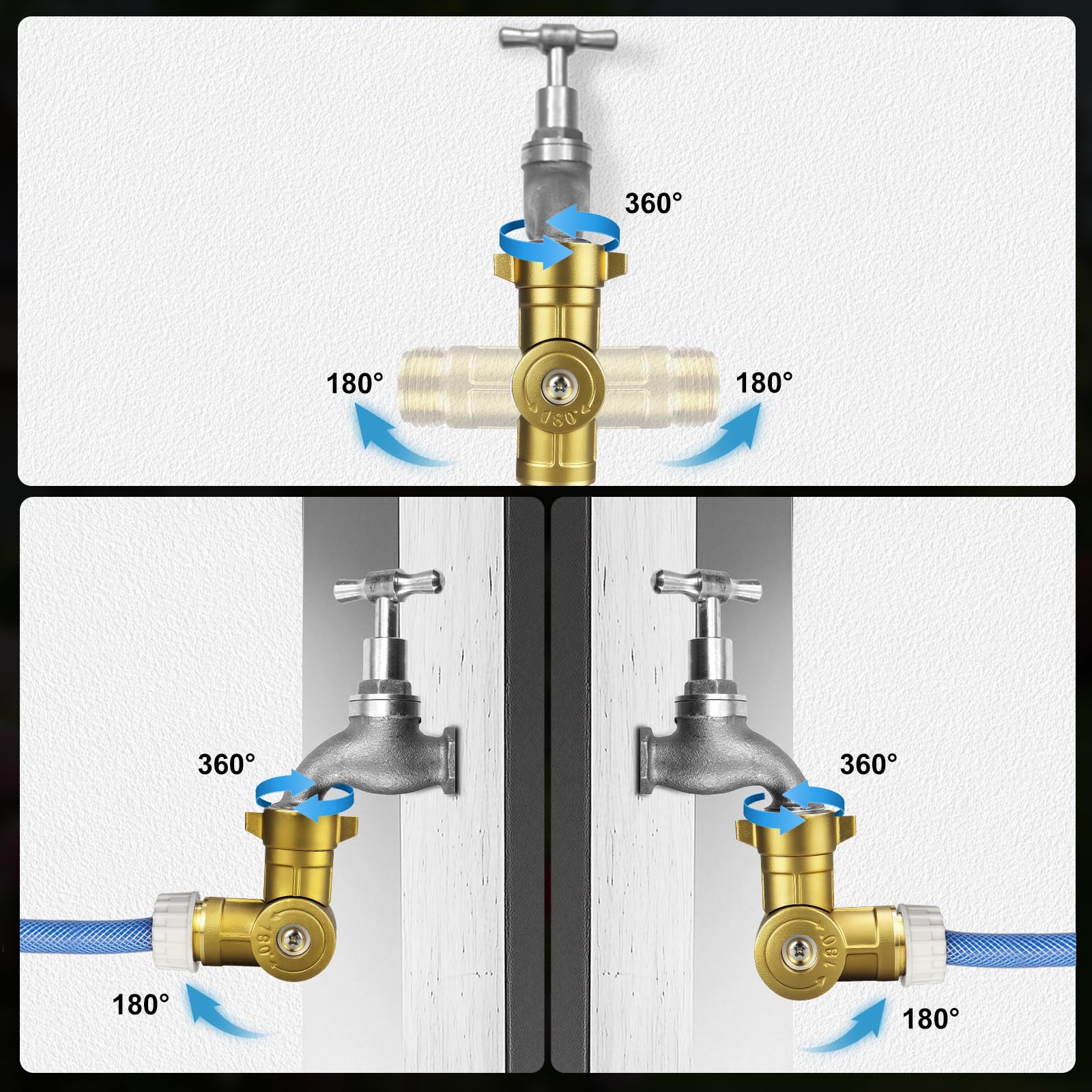 UHARBOUR anti-kink hose connector reduces kinks at the faucet for better flow.
