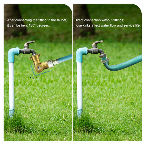 UHARBOUR brass garden hose swivel connector shows durable, corrosion-resistant construction.