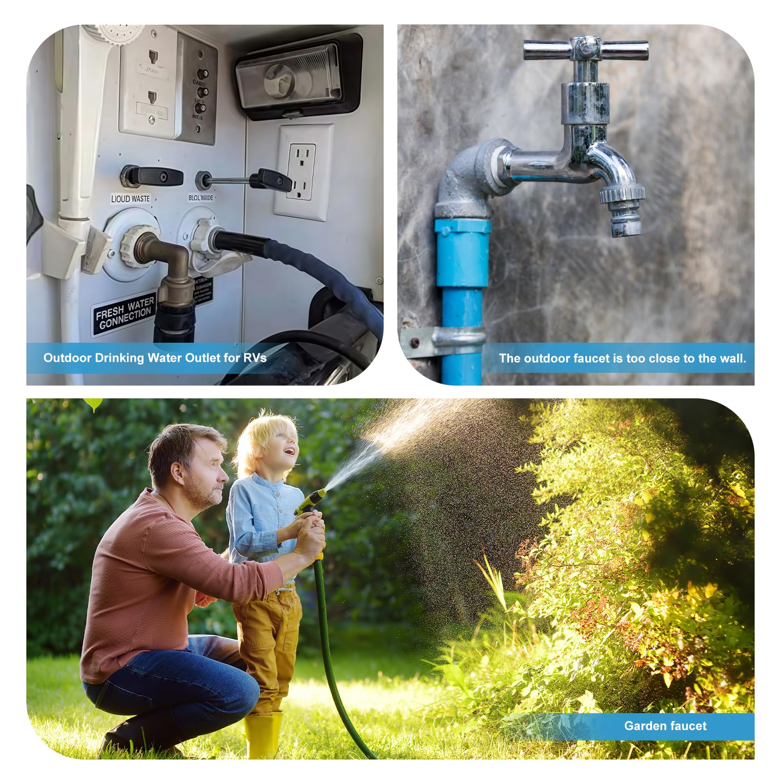 UHARBOUR universal compatibility allows easy connections to hoses and nozzles.