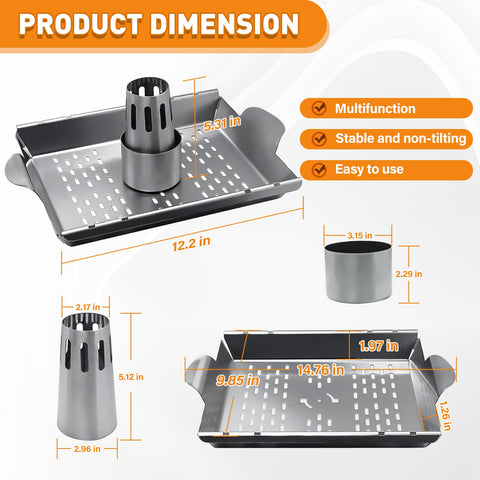 UHEGDRR stainless steel chicken stand with sturdy base for versatile cooking.