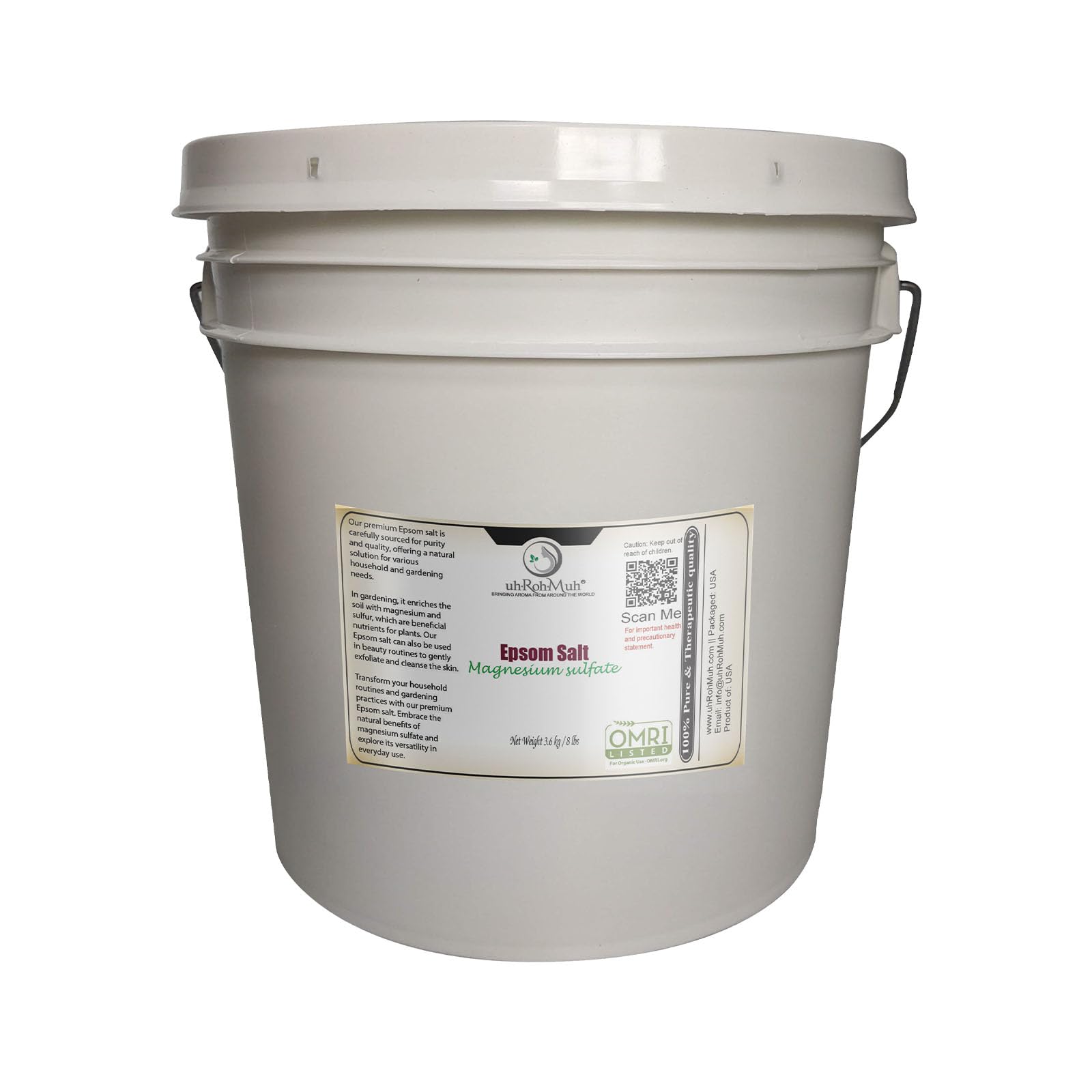 uhrohmu epsom salt crystal bulk, pristine mineral quality for baths and gardening.