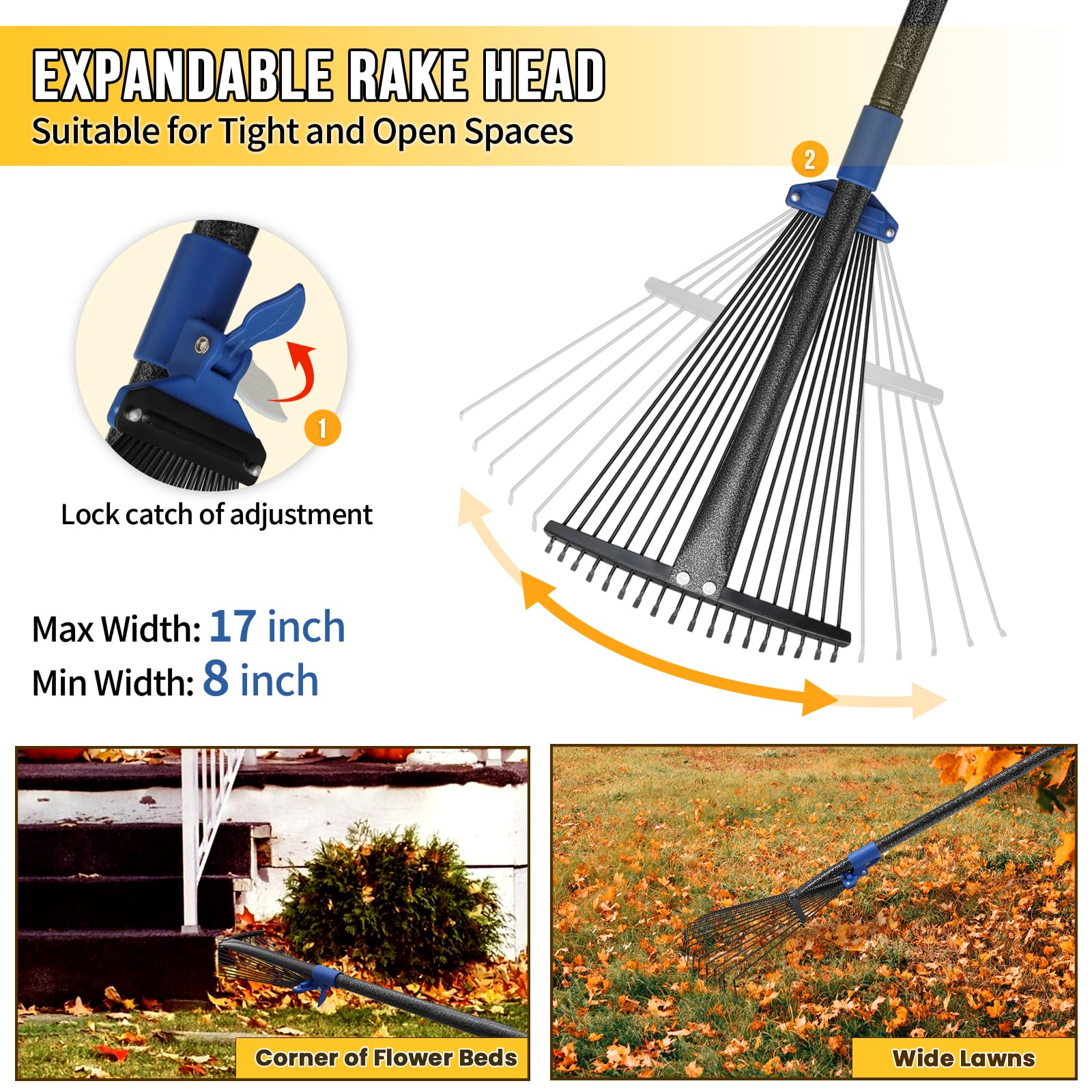UIABOPZ expandable head (8-17 in) for tight gaps and wide spaces.