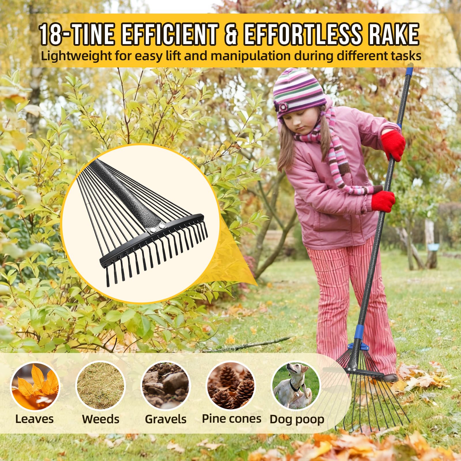 UIABOPZ long handle adapts to height, reducing back strain.