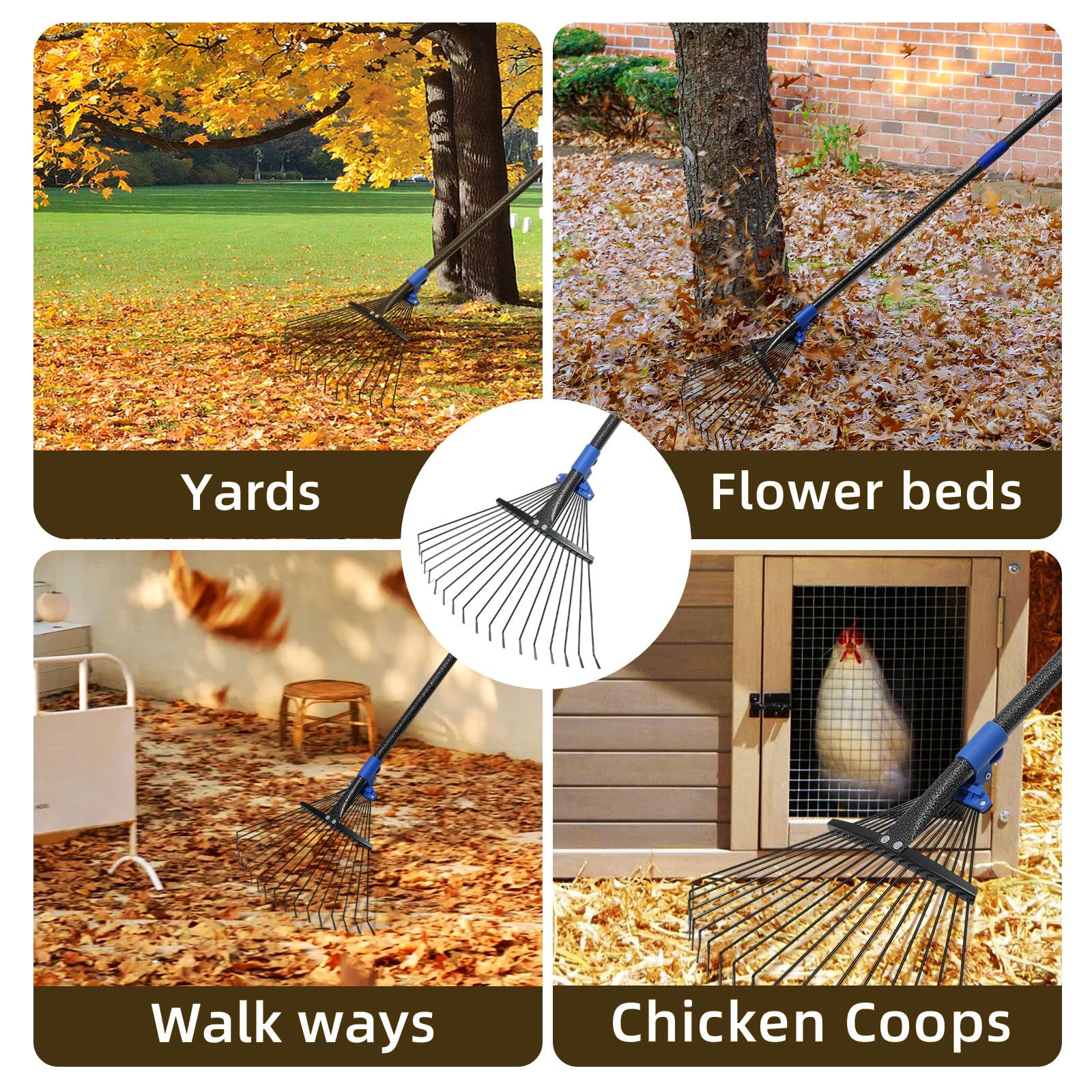 UIABOPZ versatile rake for lawns, gardens, and outdoor tasks.
