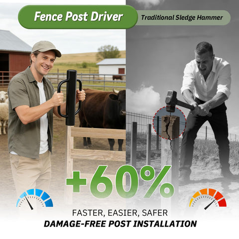 UIABOPZ T Post Driver in use over a post for fast installation